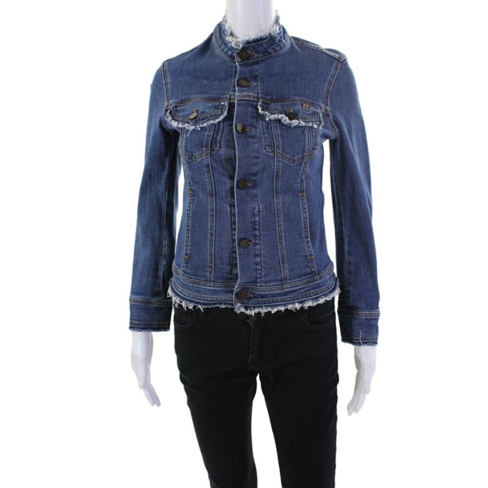 Atelier Notify Womens Cotton Long Sleeve Button Lined Denim Jacket Blue Size XS